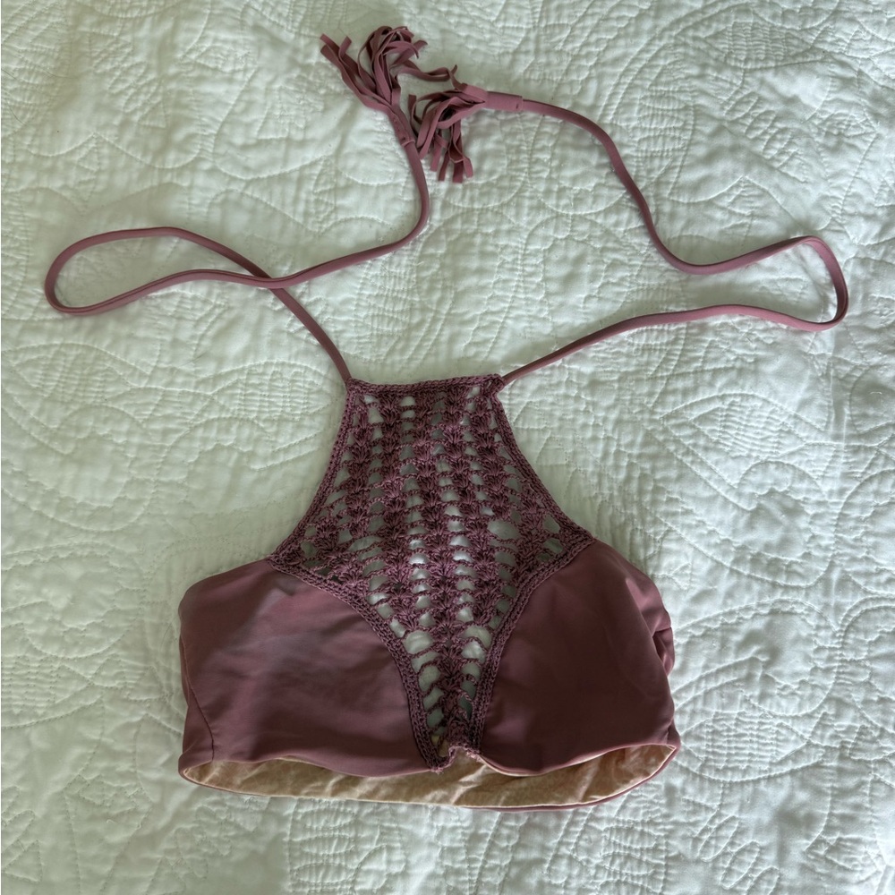 Acacia Swimwear Mauve Lace Bandeau